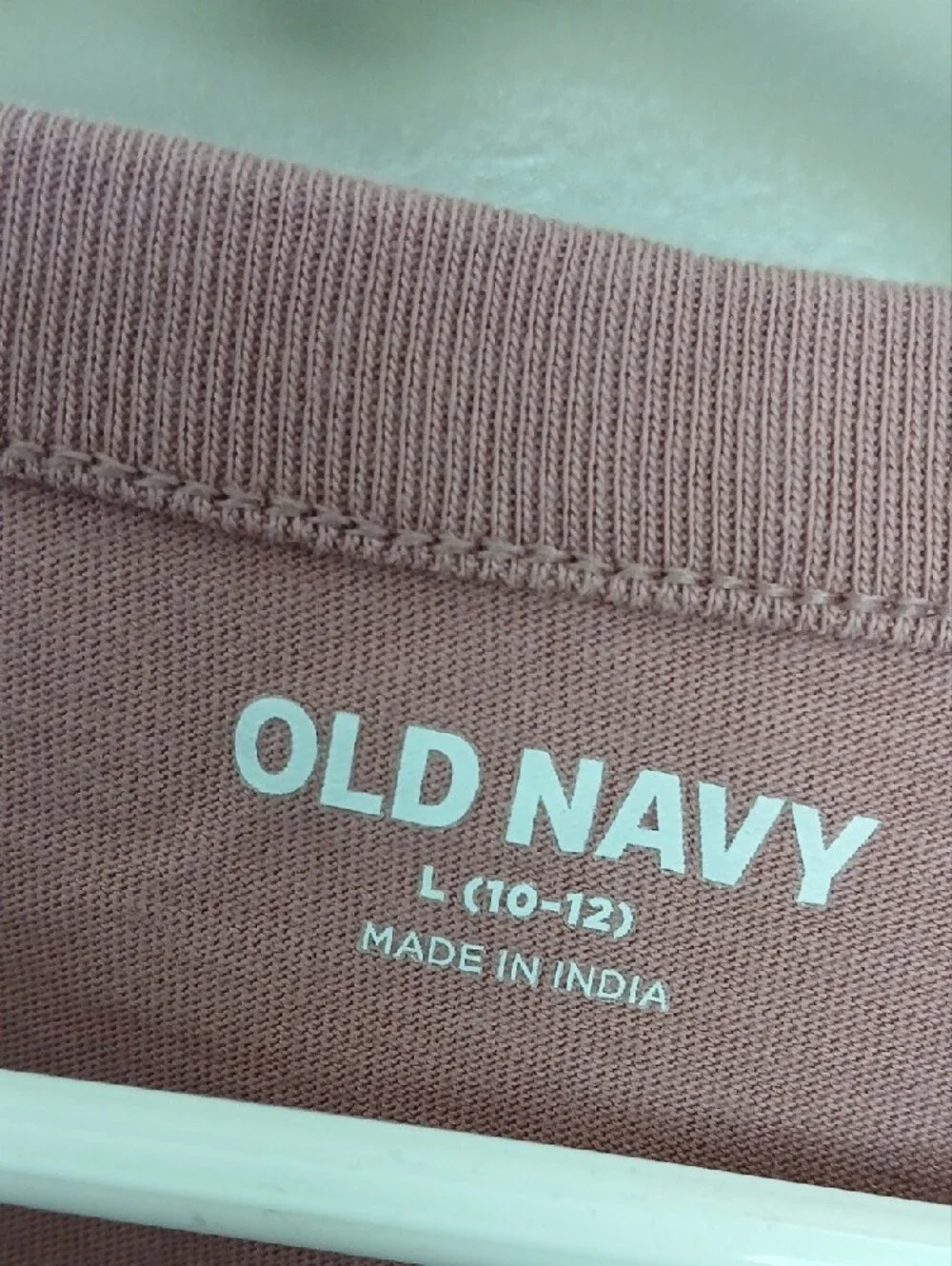 Old Navy Dusty Rose Long Sleeve Tee with Yellow Chest Logo